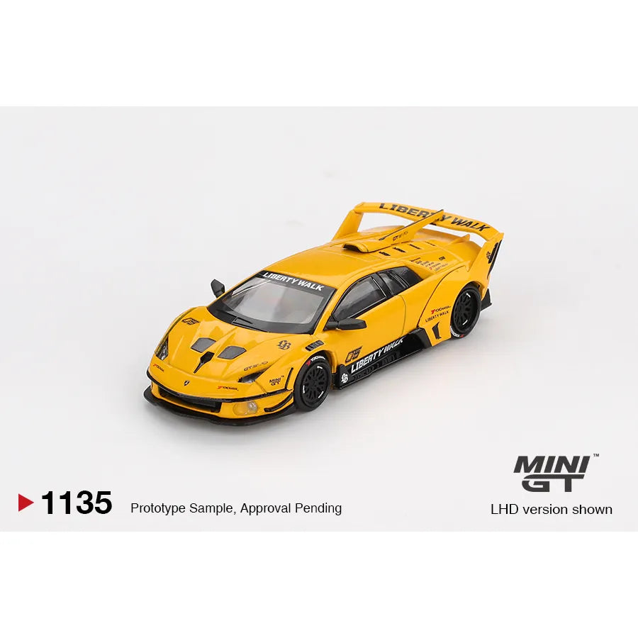 Mini GT 1:64 Lamborghini LB-Silhouette Works Murcielago GT Evo Yellow collectible model car #1135 MGT01135