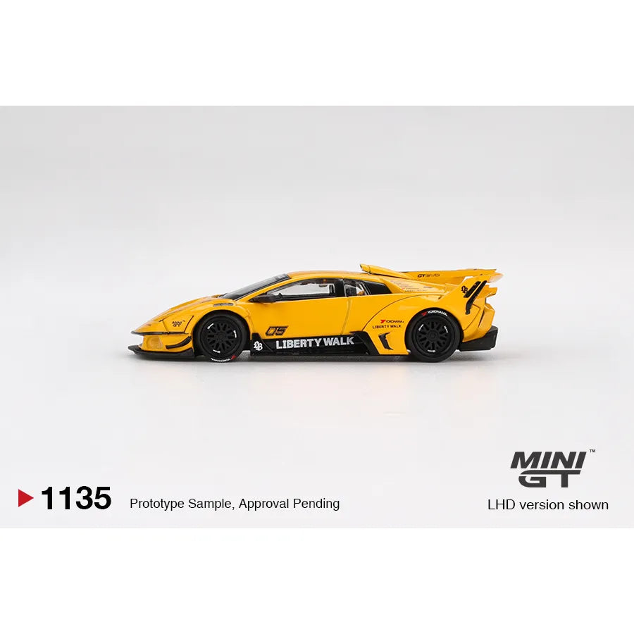 Mini GT 1:64 Lamborghini LB-Silhouette Works Murcielago GT Evo Yellow collectible model car #1135 MGT01135