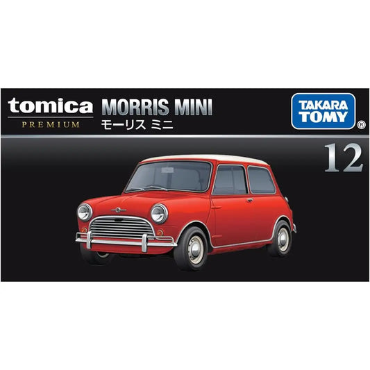 Tomica Premium 12 Morris Mini red die-cast model by Takara Tomy
