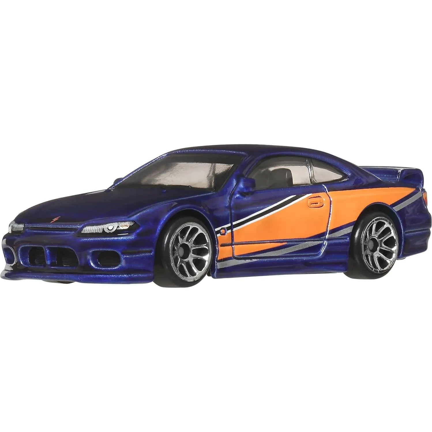 Hot Wheels 1:64 Nissan Silvia S15 Mona Lisa Fast & Furious Tokyo Drift blue and orange Silver Series die-cast car.
