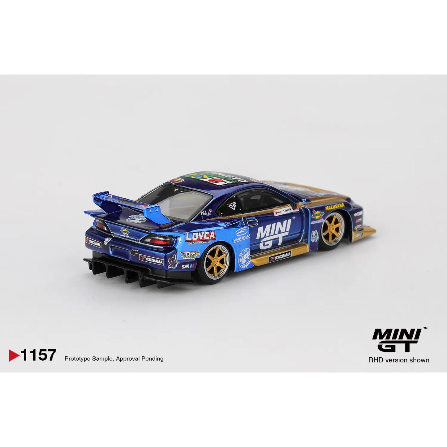 Mini GT 1:64 Nissan Silvia S15 LB-Super Silhouette #555 Team Liberty Walk 2025 Formula Drift die-cast model.