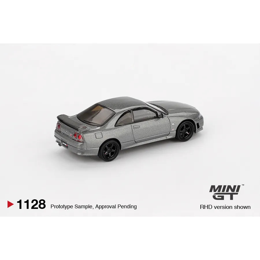 Mini GT 1:64 Nissan Skyline GT-R NISMO BCNR33 CRS Version Dark Metal Gray die-cast model.