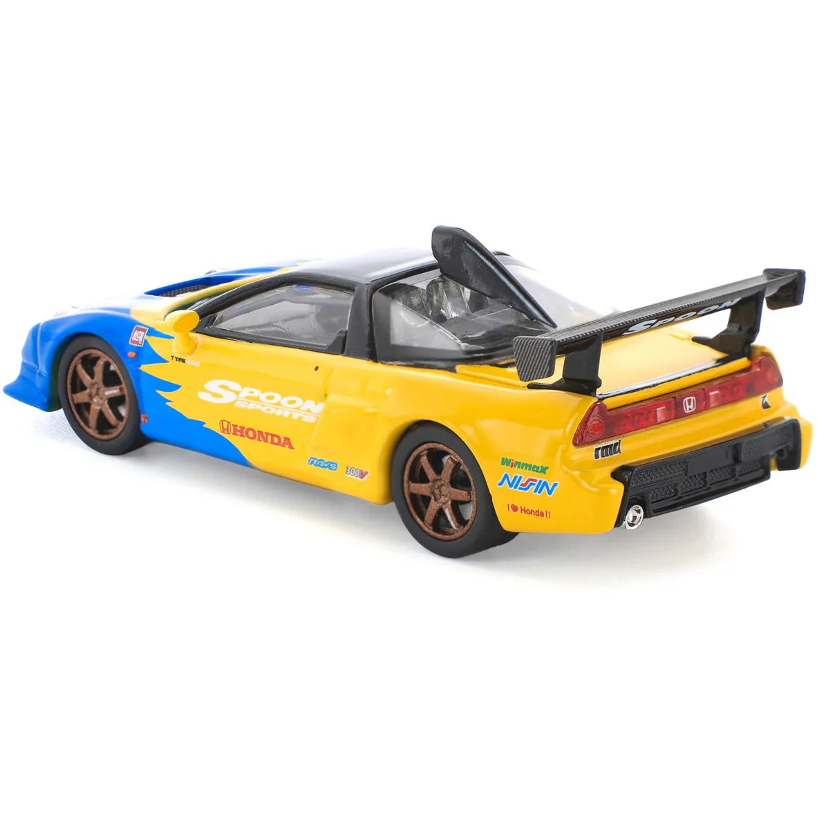 PR64 1:64 Honda NSX R GT Spoon Sports diecast model car in blue and yellow racing livery PR64-310 PR640310-L.