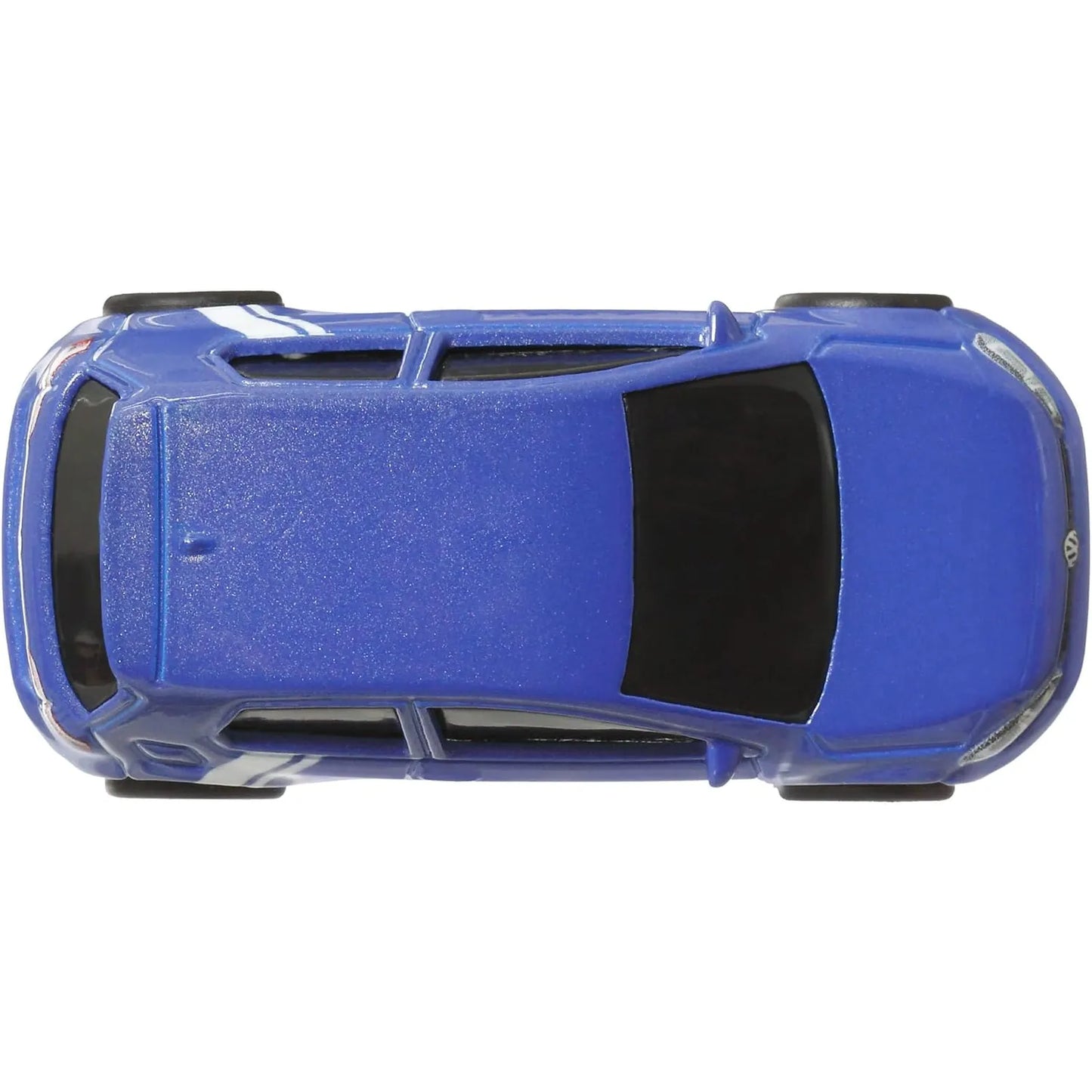 Hot Wheels 1:64 Volkswagen Golf MK7 World Tour 3/5 premium die-cast model in Metallic Blue with white side stripe, Real Riders wheels, and Metal/Metal construction.
