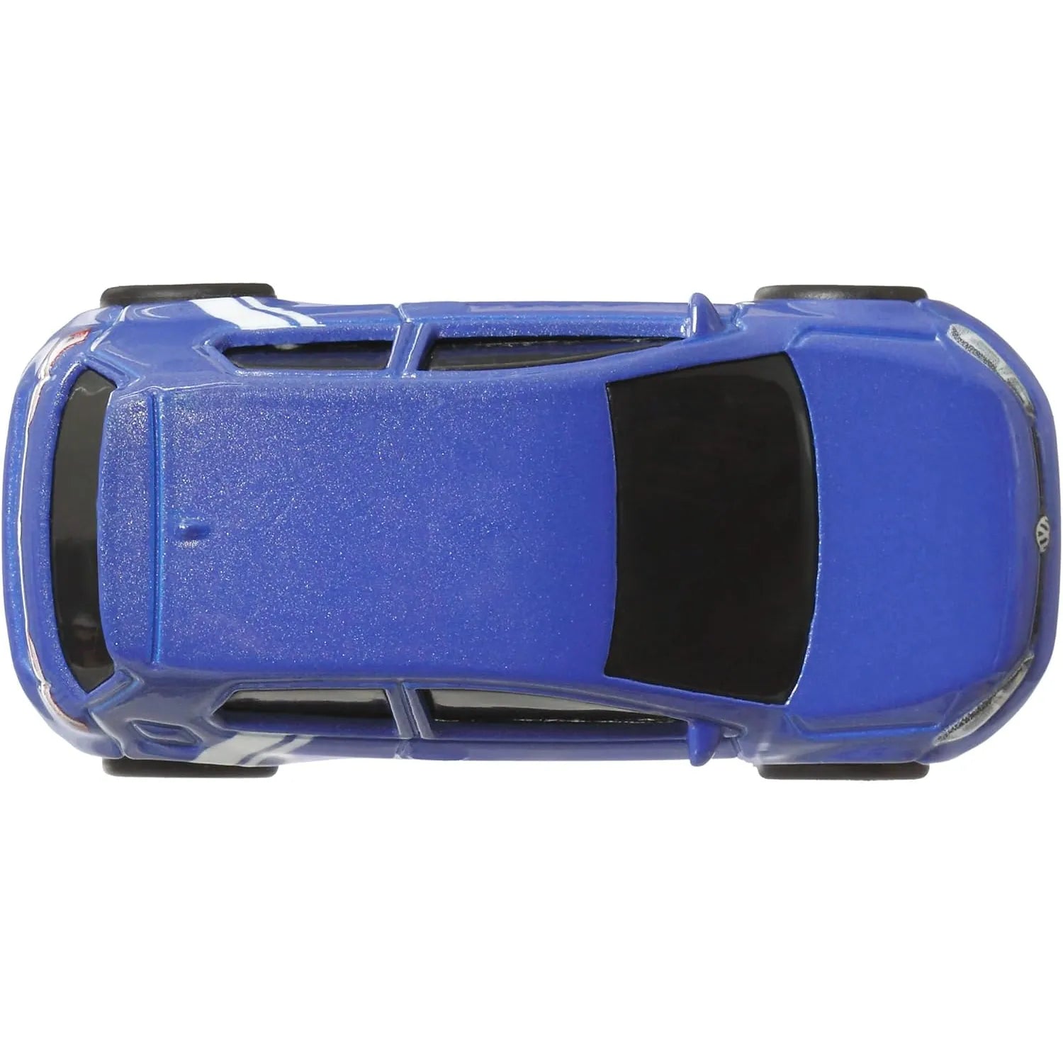 Hot Wheels 1:64 Volkswagen Golf MK7 World Tour 3/5 premium die-cast model in Metallic Blue with white side stripe, Real Riders wheels, and Metal/Metal construction.