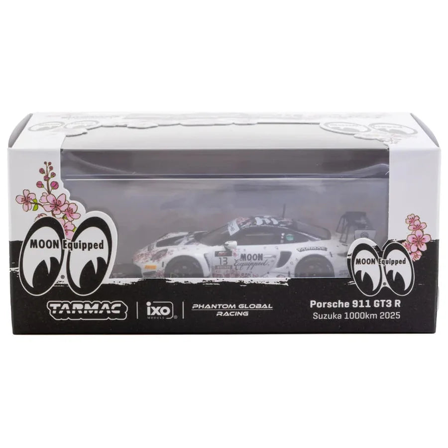 Tarmac Works 1:64 Porsche 911 GT3 R MOON Equipped #13 Suzuka 1000km 2025 die-cast model in special display packaging