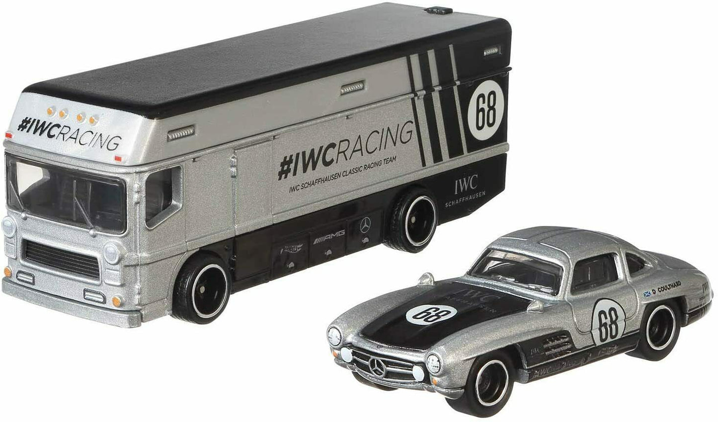 HotWheels Team Transport | Mercedes-Benz 300 SL & Euro Hauler IWC Racing #21 | FLF56