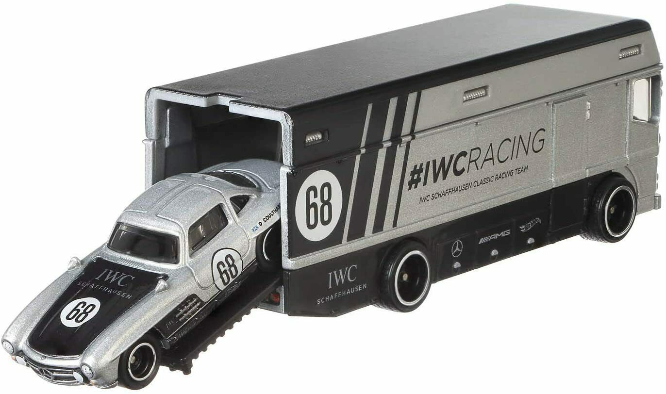HotWheels Team Transport | Mercedes-Benz 300 SL & Euro Hauler IWC Racing #21 | FLF56