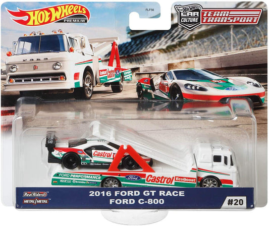 HotWheels Team Transport | 2016 Ford GT Race & Ford C-800 #20 | FLF56